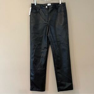 NWT Wilfred "Melina Low Rise" Size 10‎ Vegan Leather Black Straight Leg Comfy